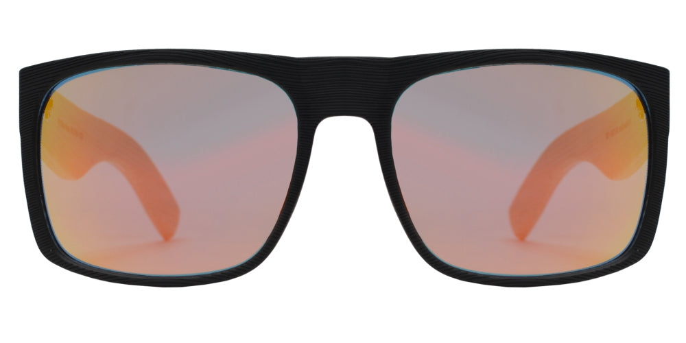 7010 Bamboo - Square Texture Frame Bamboo Temple Sunglasses