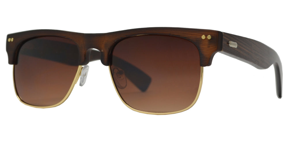 7009 Bamboo - Classic Texture Frame with Bamboo Temple Sunglasses