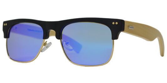 7009 Bamboo - Classic Texture Frame with Bamboo Temple Sunglasses