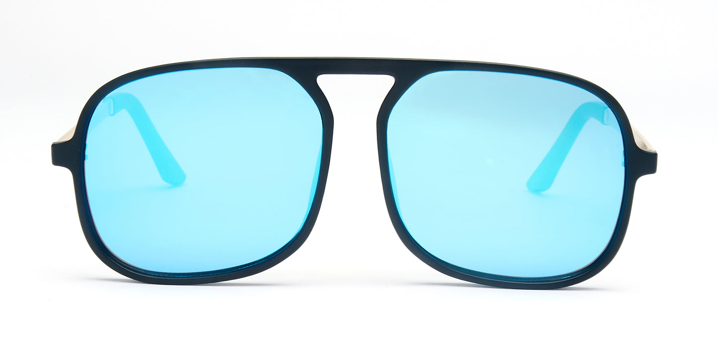 8977 - Plastic Bridgeless Flat Top Sunglasses