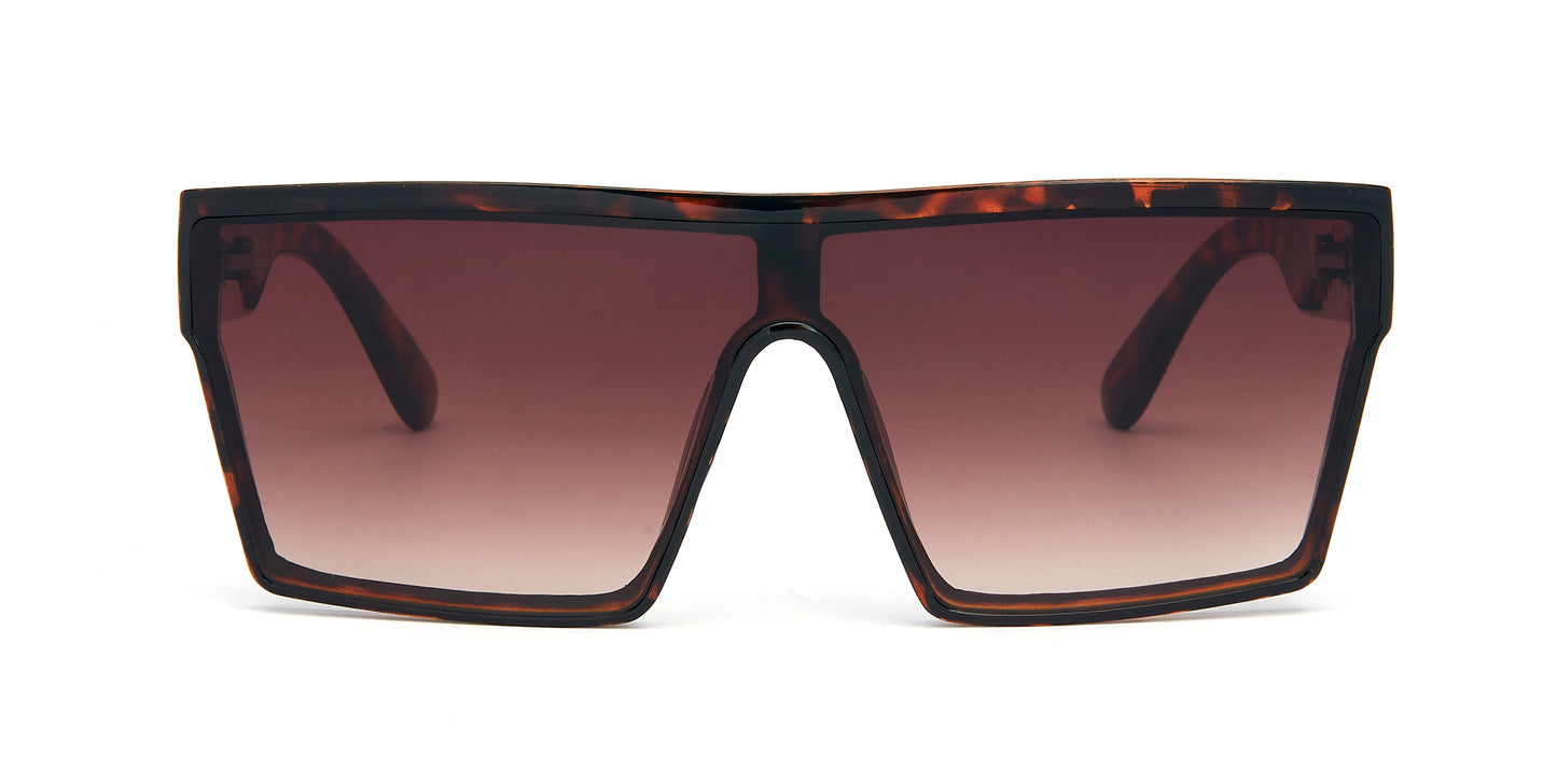 FC 5801 - Plastic Flat Top One Piece Lens Sunglasses