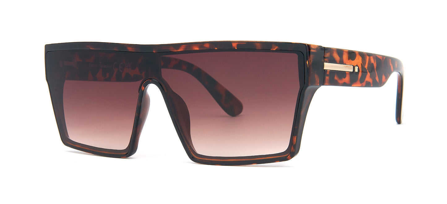 FC 5801 - Plastic Flat Top One Piece Lens Sunglasses