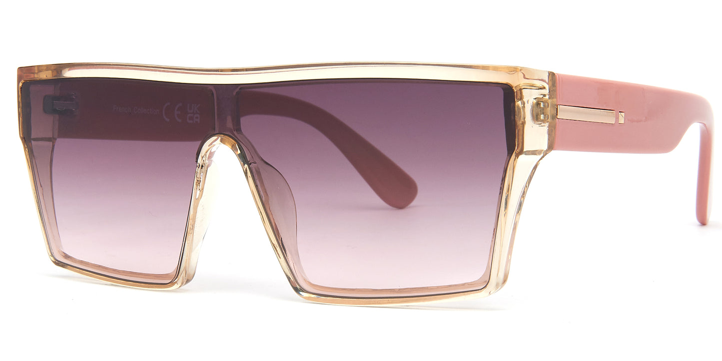 FC 5801 - Plastic Flat Top One Piece Lens Sunglasses