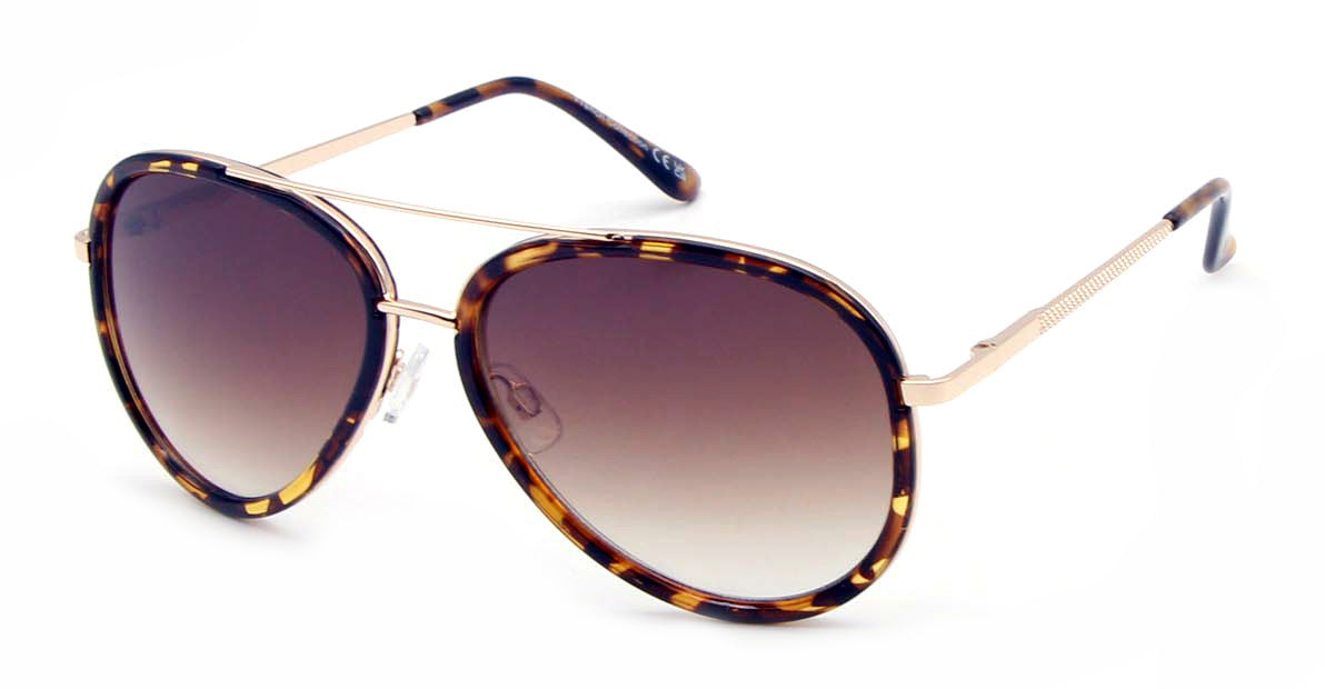 FC 6082 - Modern Brow Bar Aviator Plastic Sunglasses
