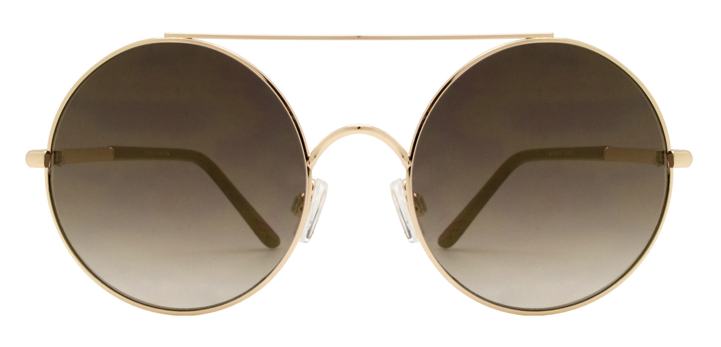 Wholesale - FC 6230 RVC- Flat Lens Round Color Mirror Metal Sunglasses - Dynasol Eyewear