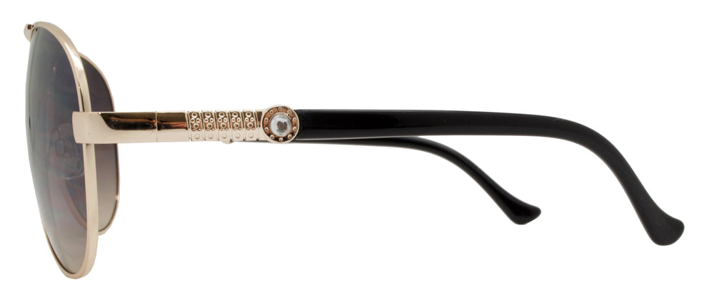 Wholesale - FC 6262 - Classic Aviator Rhinestone Accent Women Metal Sunglasses - Dynasol Eyewear