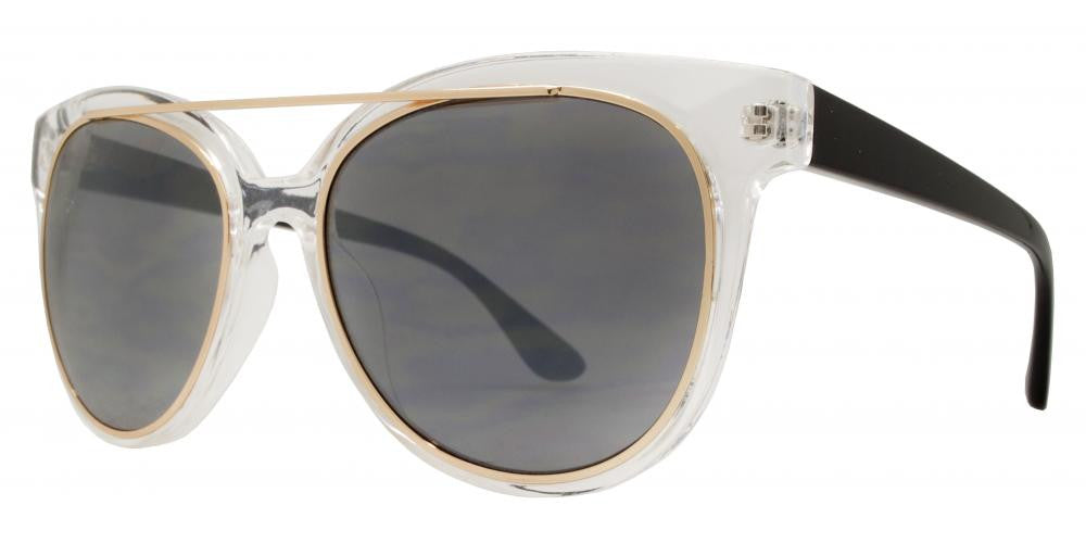 Wholesale - FC 6284 - Brow Bar Horn Rimmed Oval Plastic Sunglasses - Dynasol Eyewear