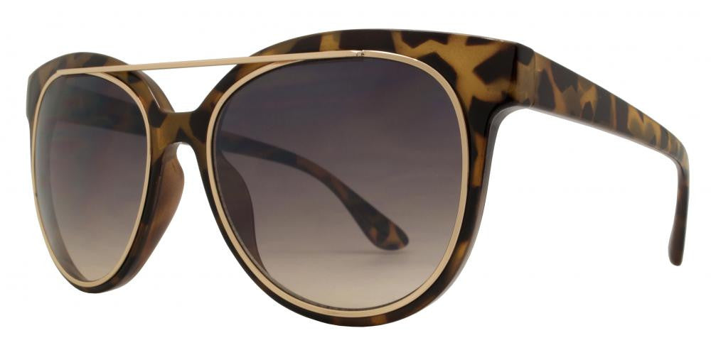 Wholesale - FC 6284 - Brow Bar Horn Rimmed Oval Plastic Sunglasses - Dynasol Eyewear