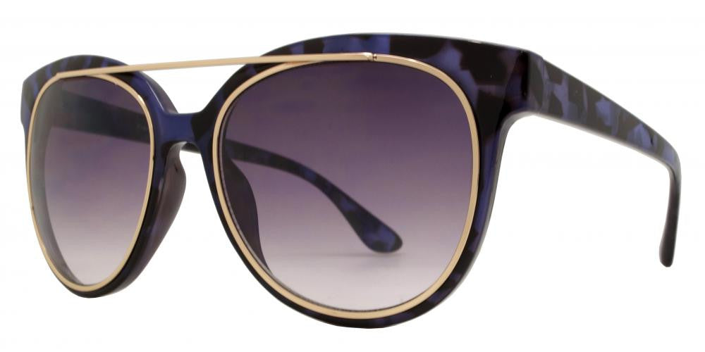 Wholesale - FC 6284 - Brow Bar Horn Rimmed Oval Plastic Sunglasses - Dynasol Eyewear