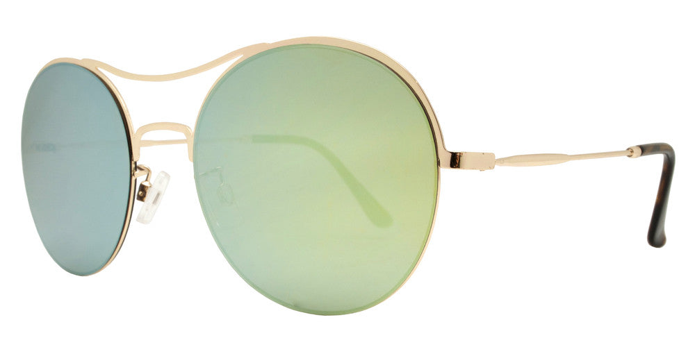 Wholesale - FC 6300 - Round Brow Bar Metal Sunglasses - Dynasol Eyewear