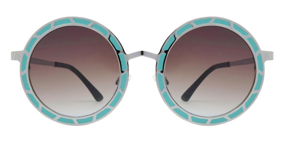 Wholesale - FC 6325 - Round Flat Lens Decorative Frame Metal Sunglasses - Dynasol Eyewear