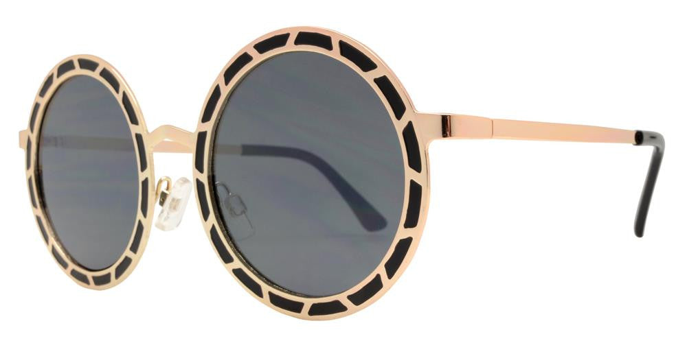 Wholesale - FC 6325 - Round Flat Lens Decorative Frame Metal Sunglasses - Dynasol Eyewear