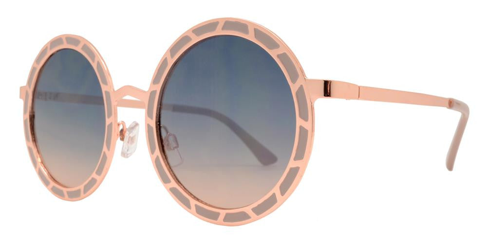 Wholesale - FC 6325 - Round Flat Lens Decorative Frame Metal Sunglasses - Dynasol Eyewear