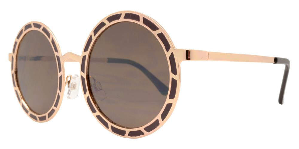 Wholesale - FC 6325 - Round Flat Lens Decorative Frame Metal Sunglasses - Dynasol Eyewear