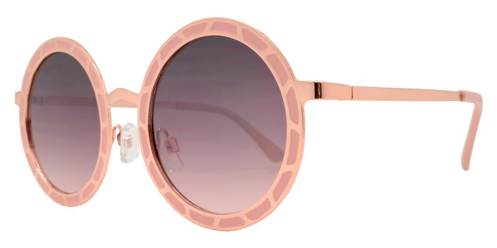 Wholesale - FC 6325 - Round Flat Lens Decorative Frame Metal Sunglasses - Dynasol Eyewear
