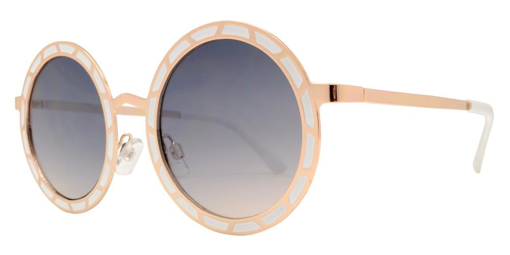 Wholesale - FC 6325 - Round Flat Lens Decorative Frame Metal Sunglasses - Dynasol Eyewear