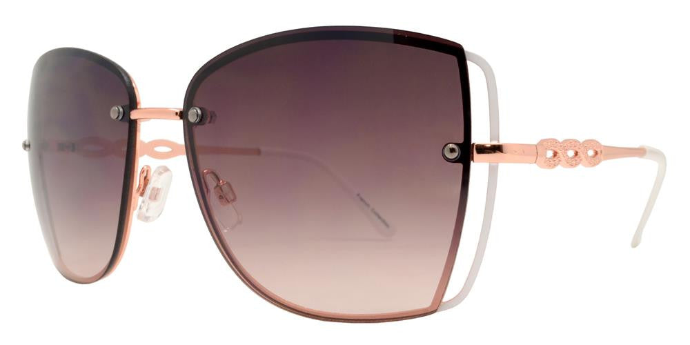 Wholesale - FC 6327 - Rimless Butterfly Women Fashion Metal Sunglasses - Dynasol Eyewear