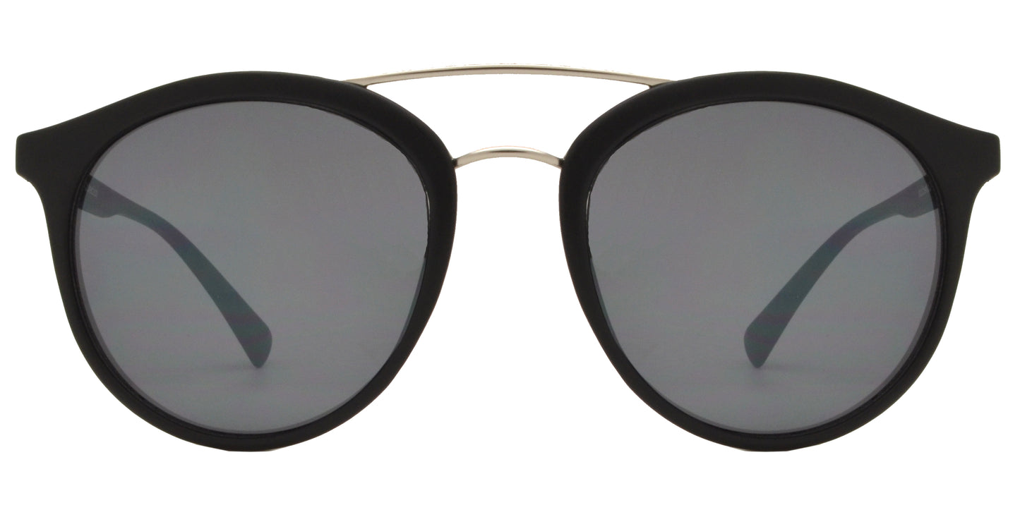 FC 6356 - Retro Round with Metal Brow Bar Plastic Sunglasses