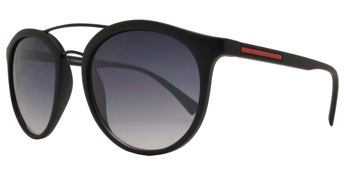 FC 6356 - Retro Round with Metal Brow Bar Plastic Sunglasses