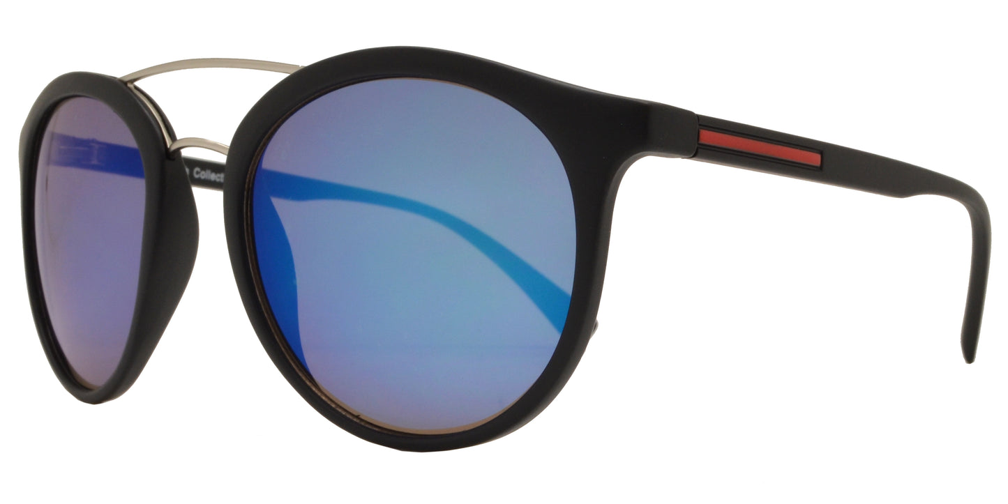 FC 6356 - Retro Round with Metal Brow Bar Plastic Sunglasses