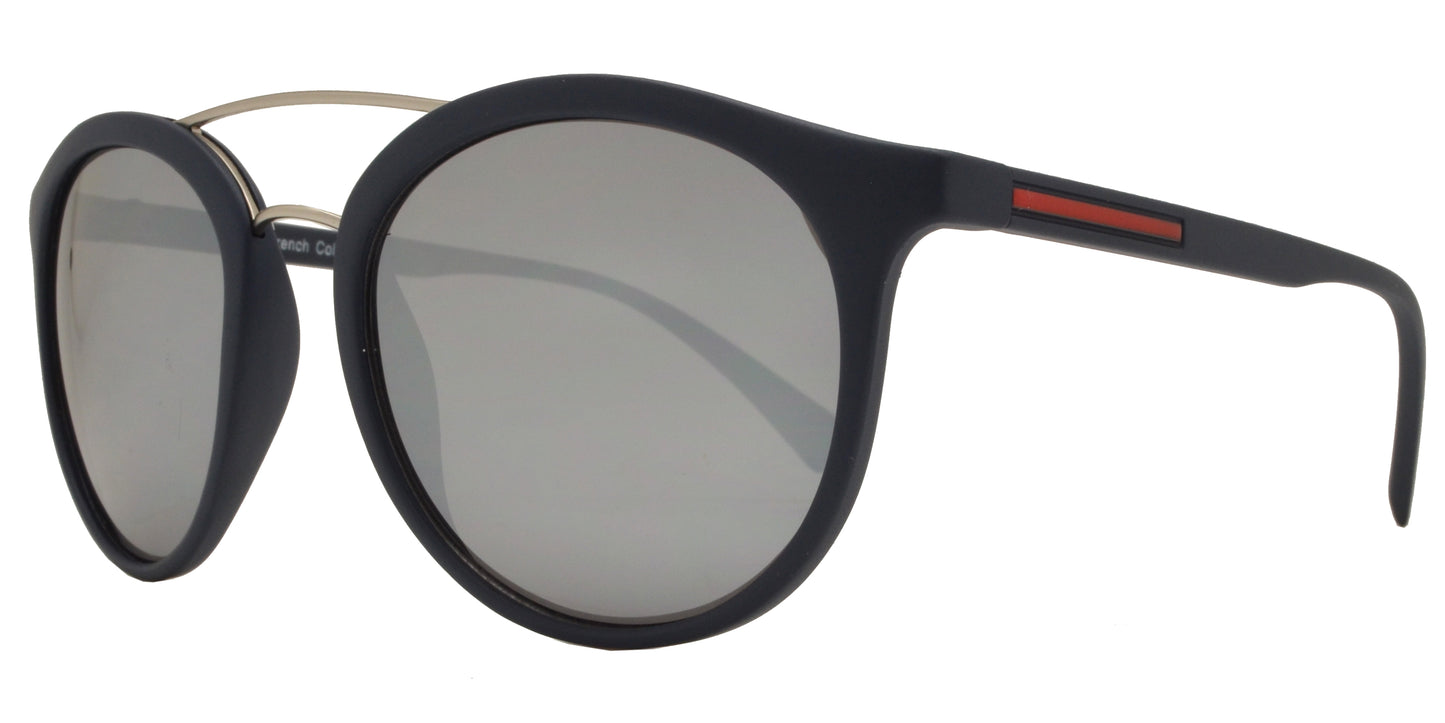 FC 6356 - Retro Round with Metal Brow Bar Plastic Sunglasses