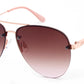FC 6460 - Rimless Oval Shaped Metal Sunglasses