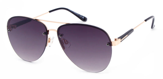FC 6460 - Rimless Oval Shaped Metal Sunglasses