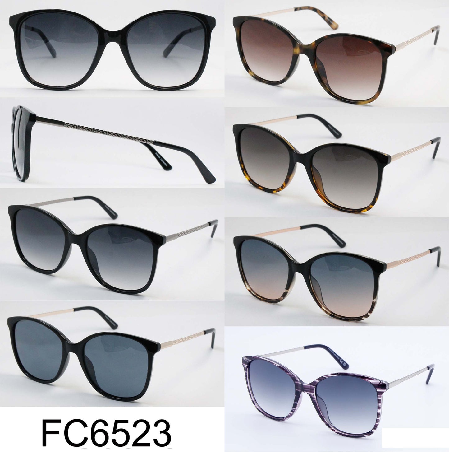 FC 6523 - Round Fashion Plastic Sunglasses