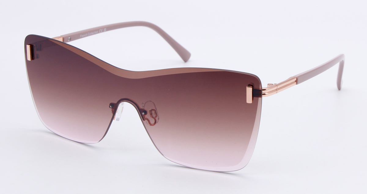 FC 6547 - Rimless One Piece Lens Metal Sunglasses