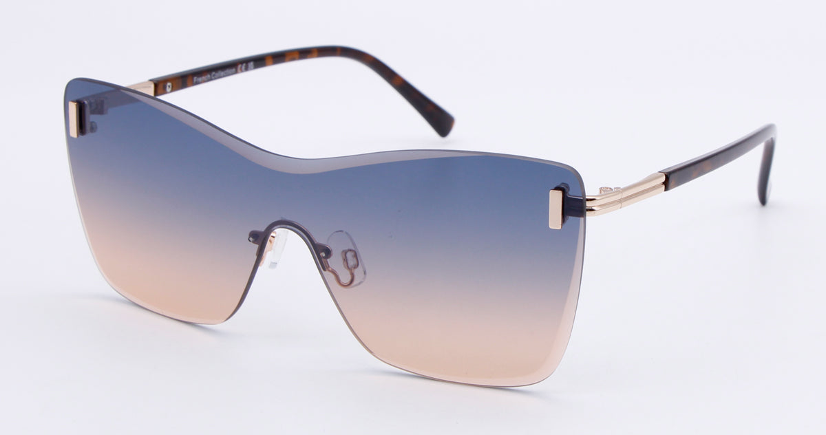 FC 6547 - Rimless One Piece Lens Metal Sunglasses