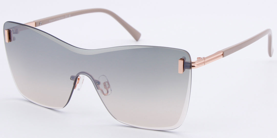 FC 6547 - Rimless One Piece Lens Metal Sunglasses