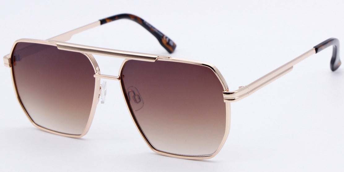 FC 6554 - Metal Flat Top Flat Lens Sunglasses