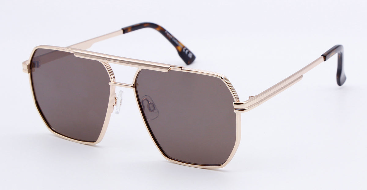 FC 6554 - Metal Flat Top Flat Lens Sunglasses