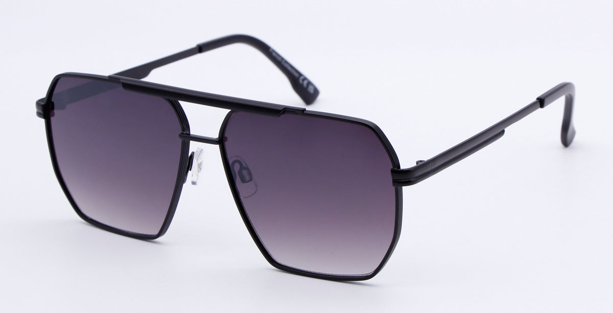 FC 6554 - Metal Flat Top Flat Lens Sunglasses