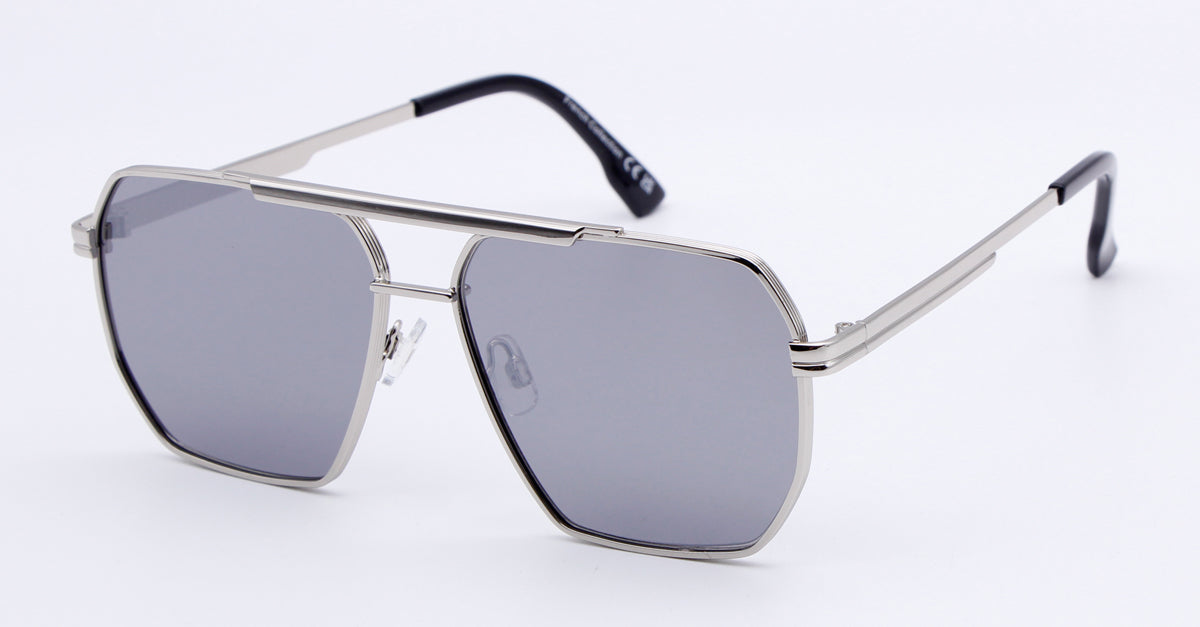 FC 6554 - Metal Flat Top Flat Lens Sunglasses