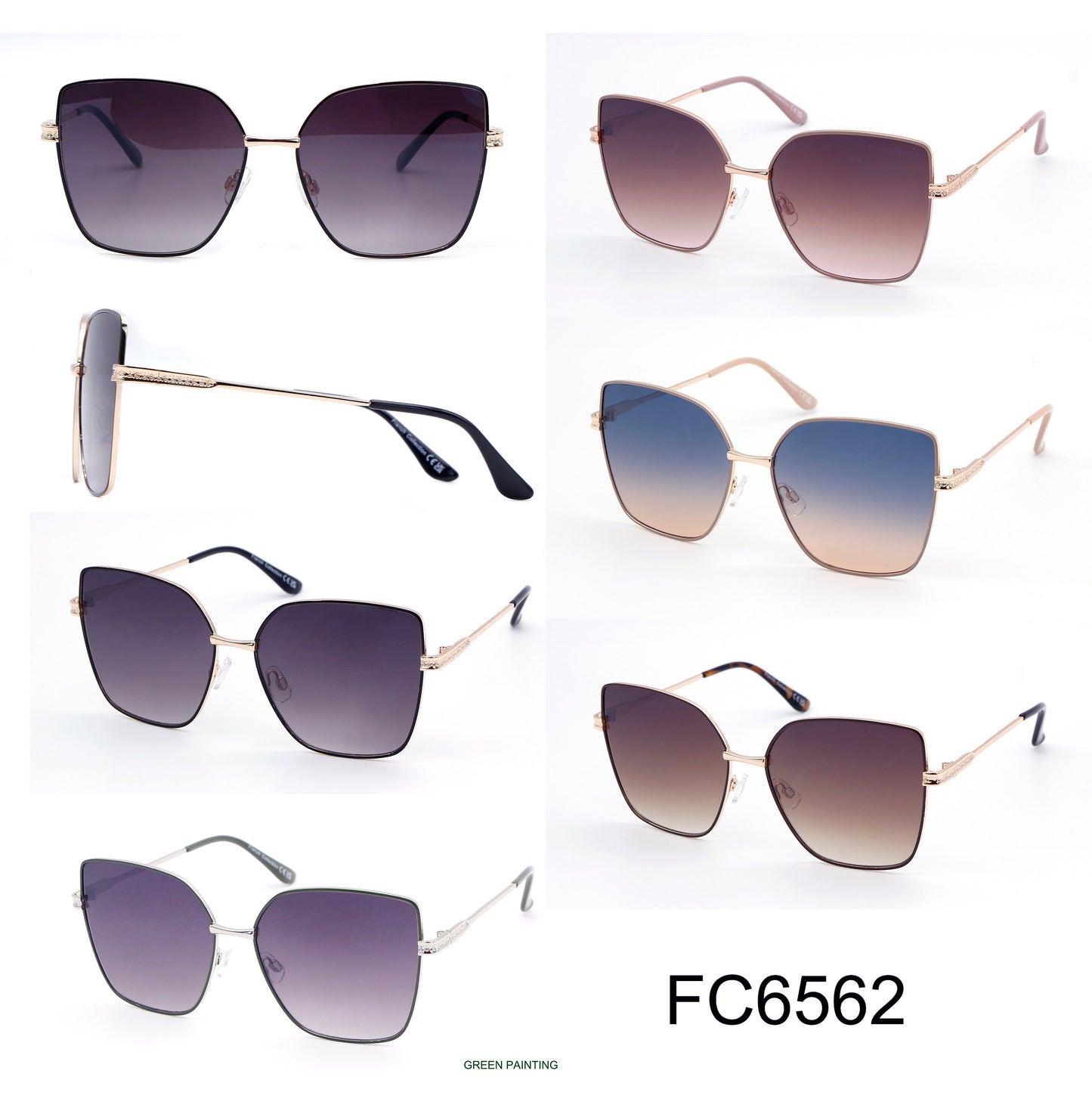 FC 6562 - Fashion Metal Cat Eye Sunglasses