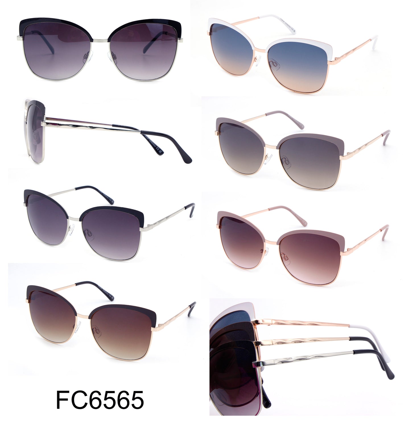 FC 6565 - Fashion Metal Cat Eye Sunglasses