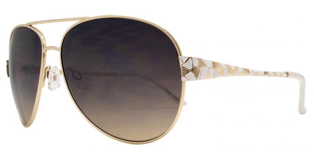 Wholesale - FC 6050 - Women Metal Oval Shaped Sunglasses - Dynasol Eyewear