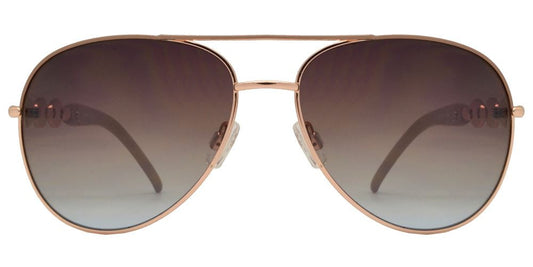 Wholesale - FC 6056 - Metal Oval Shaped Sunglasses with Design on Temple - Dynasol Eyewear