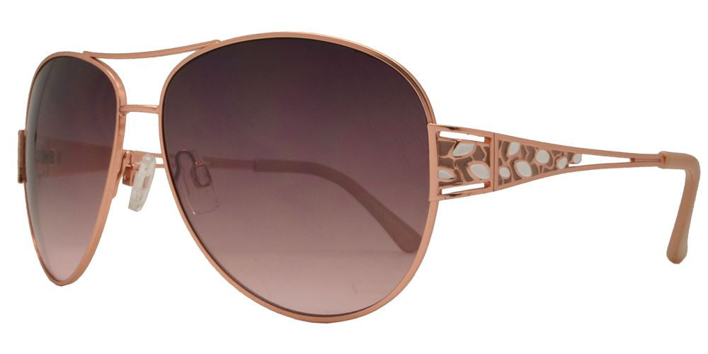 Wholesale - FC 6071 - Women Oval Shaped Sunglasses with Decorative Temple - Dynasol Eyewear
