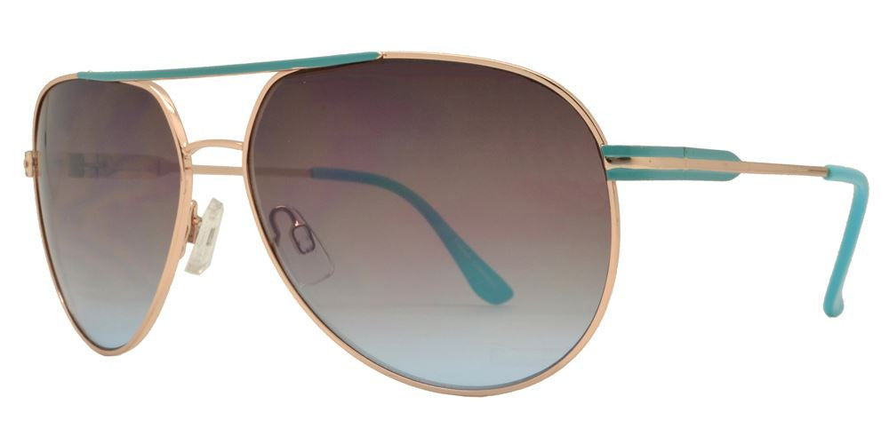 Wholesale - FC 6115 - Retro Brow Bar Oval Shaped Metal Sunglasses - Dynasol Eyewear