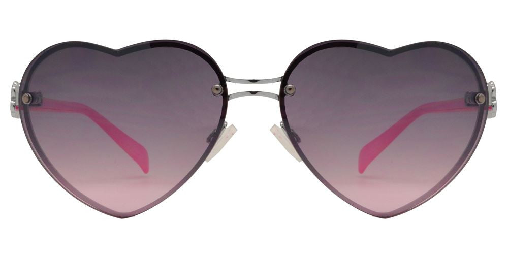 Wholesale - FC 6130 - Rimless Heart Shape Women Metal Sunglasses - Dynasol Eyewear