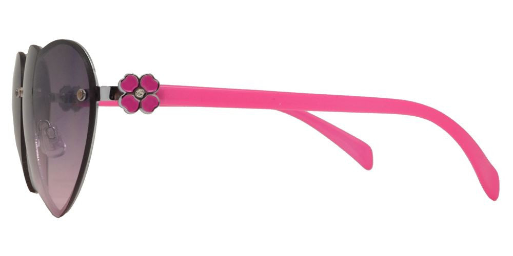 Wholesale - FC 6130 - Rimless Heart Shape Women Metal Sunglasses - Dynasol Eyewear