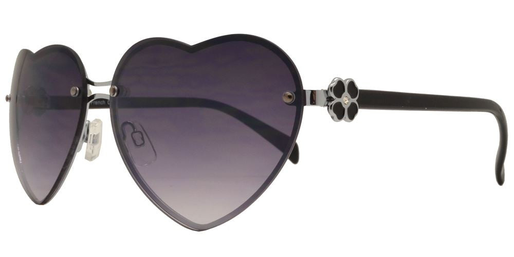 Wholesale - FC 6130 - Rimless Heart Shape Women Metal Sunglasses - Dynasol Eyewear
