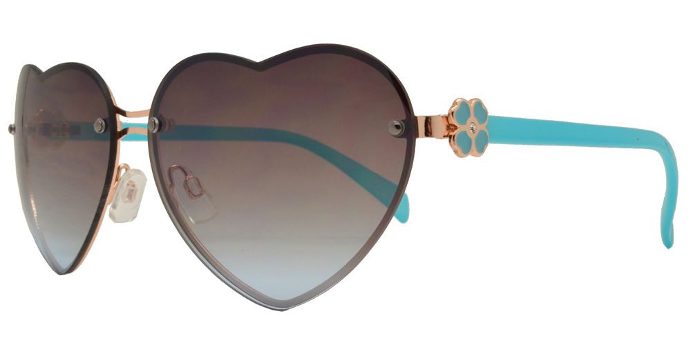Wholesale - FC 6130 - Rimless Heart Shape Women Metal Sunglasses - Dynasol Eyewear