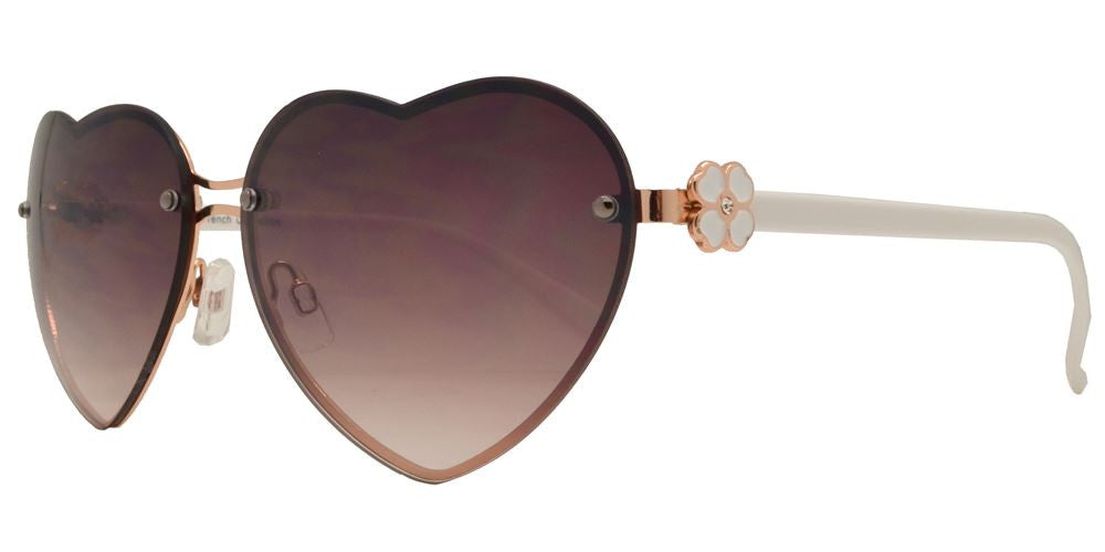 Wholesale - FC 6130 - Rimless Heart Shape Women Metal Sunglasses - Dynasol Eyewear