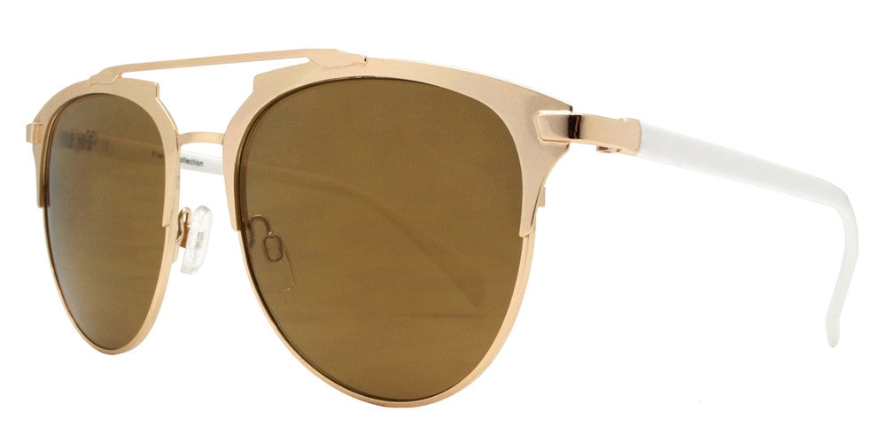 Wholesale - FC 6219 RVC - Color Mirror Brow Bar Retro Oval Metal Sunglasses - Dynasol Eyewear