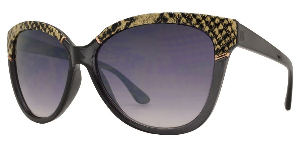 Wholesale - FC 6221 - Cat Eye Snake Print Women Plastic Sunglasses - Dynasol Eyewear