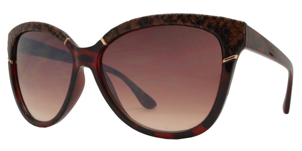 Wholesale - FC 6221 - Cat Eye Snake Print Women Plastic Sunglasses - Dynasol Eyewear