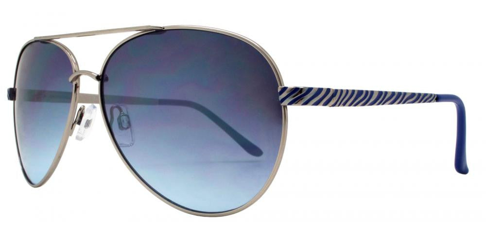Wholesale - FC 6245 - Aviator with Zebra Print Temple Women Metal Sunglasses - Dynasol Eyewear